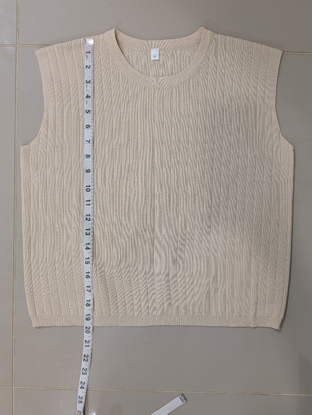 NWOT Cream Ribbed Knit Sleeveless Top &  Pants Set - Picture 14 of 15